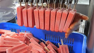 Watermelon Popsicle Mango Popsicle Mung Bean Popsicle  西瓜冰棒 芒果冰棒 綠豆冰棒  Taiwanese Food [upl. by Ynavoj27]