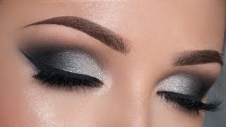 Night Out Makeup Tutorial  Black amp Silver Smokey Eye [upl. by Filmer]