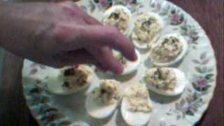 How to make Stuffed Deviled Eggs Recipe Video with MagiesPlace [upl. by Puduns545]