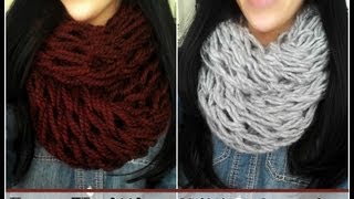 DIY Arm Knitting  30 Minute Infinity Scarf [upl. by Stanislas]