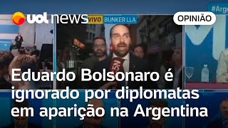 Eduardo Bolsonaro é ignorado por diplomatas em aparição tumultuada nas eleições argentinas [upl. by Clemmie]