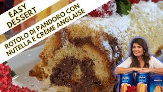 What can you do with panettone or Pandoro Rotolo di Pandoro con Nutella e crème anglais [upl. by Einahpetse135]