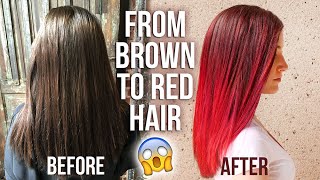 MY HAIR COLOR TRANSFORMATION BRUNETTE TO RED  undercut  KELLI MARISSA [upl. by Thebault]