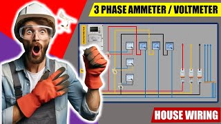 3 Phase Voltmeter amp Ammeter Connection  Voltmeter amp Ammeter Connection Diagram [upl. by Rubin246]