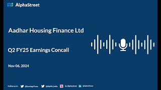 Aadhar Housing Finance Ltd Q2 FY202425 Earnings Conference Call [upl. by Attenohs]