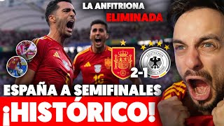 ESPAÑA ELIMINA a ALEMANIA con GOL en el ÚLTIMO MINUTO de PRÓRROGA y SE CLASIFICA a SEMIFINALES 21 😭 [upl. by Ahsytal]