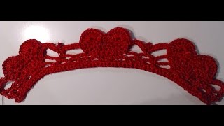 TUTORIAL N°7 BORDO CON CUORI UNCINETTO  CROCHET [upl. by Apthorp]