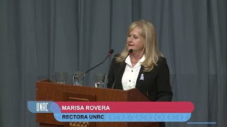 DISCURSO MARISA ROVERA RECTORA UNRC  COLACIÓN 303ª TURNO MAÑANA [upl. by Ivens]