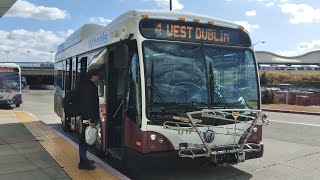 LAVTAWheels 2017 Gillig BRT 1717 on Route 4  Full Route Eastbound to East DublinPleasanton BART [upl. by Revolc]