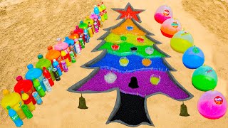 How to make Rainbow Christmas Tree with Orbeez Balloons of Fanta Coca Cola Mentos amp Popular Sodas [upl. by Page]