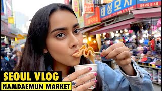 SEOUL VLOG Local Korean Street food at the famous Namdaemun Market  Sakshma Srivastav [upl. by Skees289]