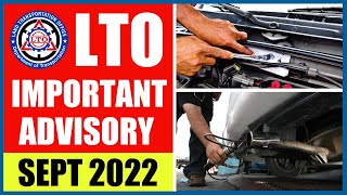 LTO IMPORTANT ADVISORY FOR SEPTEMBER 2022 [upl. by Asillim]