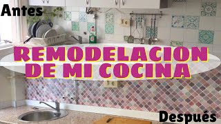 ⚠️REMODELACIÓN COCINA VIEJA SIN OBRA⚠️renovar cocina fácil en 1 día Commomy decor [upl. by Becht]