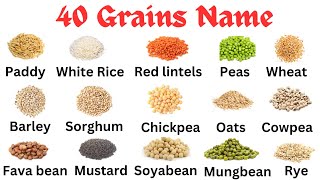 Grains Name  40 Food Grains Name and picture in EnglishFood Grains Name [upl. by Idnib]