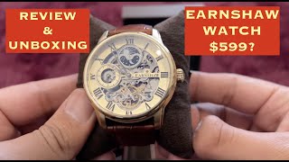 Earnshaw Longitude Leather Automatic Mens Watch  ES800606  Unboxing and Review  4K [upl. by Arundel]