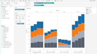 How to create a Grouped Bar Charts Stacked with Dates in Tableau [upl. by Sorgalim]