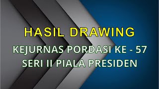 HASIL DRAWING KEJURNAS PORDASI KE  57  SERI II  PIALA PRESIDEN [upl. by Nnairret480]