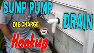 Sump Pump system How to Hookup Sump Pump to outside wall discharge line [upl. by Eissehc]