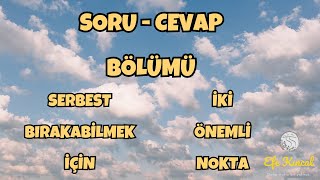 Soru  Cevap  Serbest Bırakabilmek İçin İki Önemli Nokta  Efe Kıncal [upl. by Bolling]