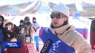 Olympic champion Su Yiming after winning the snowboard slopestyle at the 14th National Winter Games [upl. by Blain481]