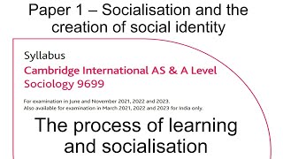 1paper 1 Process of Learning amp Socialization  A Level  Sociology 9699Urdu  Hindi Live Class [upl. by Uol]