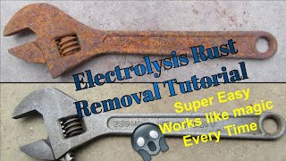 Electrolysis Rust Removal Tutorial [upl. by Nnaaras]