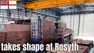 Look The Royal Navys first Type 31 frigate HMS Venturer takes shape at Rosyth [upl. by Riane]