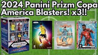 Messi amp Case Hit Hunting 2024 Panini Prizm Copa Blaster Box Soccer Review x3 1k Sub giveaway week [upl. by Seiber]