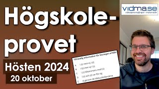 HÖGSKOLEPROVET Hösten 2024 Kvantitativa delarna [upl. by Yasui106]