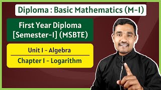 Logarithm  03  Basic Mathematics  FY Diploma  MSBTE [upl. by Adkins830]