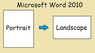 How to turn page sideways Microsoft Word 2010 [upl. by Atikihc]