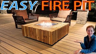 DIY Fire Pit Table  A Gas Burner Kit Makes it Easy [upl. by Humfrey]