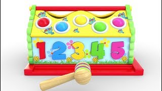 Learn Numbers with Wooden Hammer Educational Toys  Educational Videos for Children [upl. by Mccollum]