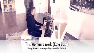 This Womans Work Kate Bush  Easy Piano Sheet Music [upl. by Joacima]