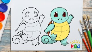 How to Draw Squirtle  Drawing for kids easy steps [upl. by Vic]