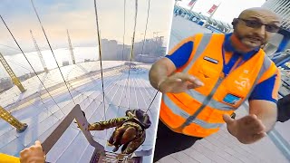 INSANE SECURITY ESCAPE O2 ARENA SUNRISE CLIMB [upl. by Veljkov965]