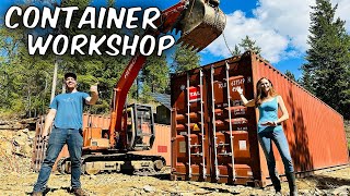 Building a SHIPPING CONTAINER Workshop  Part 1 [upl. by Itsym260]