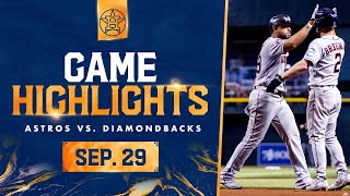 Astros vs Dbacks Game Highlights 92923  MLB Highlights [upl. by Oiuqise]