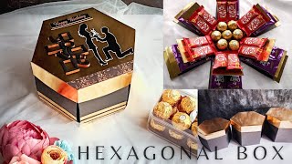 Hexagon Explosion Box Tutorial Gift Box Fidha Art [upl. by Zanahs]