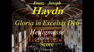 Joseph Haydn Heiligmesse Mass in Bflat Major HOBXXII10  2a Gloria  Score [upl. by Corly630]