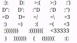 Meanings of All Simple Emoticons  Part 3  How to Type Emoticons in Text Messages amp Comments [upl. by Nylkaj]