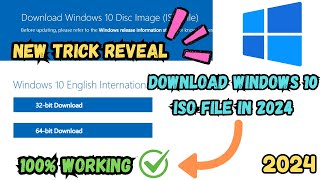 How to Download Windows 10 ISO file Directly from Microsoft Official Website  New Trick  2024 [upl. by Tabina422]