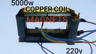 I turn copper coil and magnets into 220v 5000w best generator [upl. by Sana]