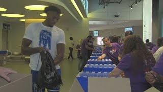 PJ Haggerty and Tyreek Smith talk Memphis Tiger basketball and packing holiday care packages with Fe [upl. by Hpesoy12]