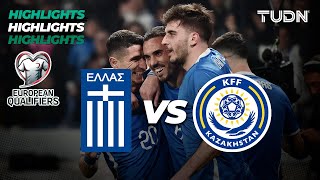 HIGHLIGHTS  Grecia vs Kazajiztán  UEFA Qualifiers 2024  TUDN [upl. by Ymmak852]