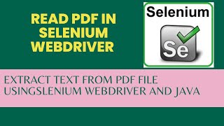 How to Extract Text from PDF file with java and selenium WebDriver  How to read a PDF in Selenium [upl. by Billen]