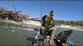 Great Miami River Dam Fishing  2 Fish Ohio Smallmouth [upl. by Inol]