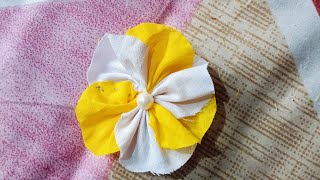 How to make flower with Satin cloth art cloth trendingvideo flowers artandcraftsflowerdesign [upl. by Aramot]