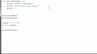 Python Les 4  Zelf functies maken [upl. by Pastelki]