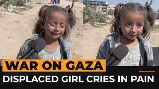 Palestinian girl cries in pain after being displaced in north Gaza  AJ shorts [upl. by Oriel]